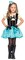 Enchanted Costumes Girl's Teal and Black Tea Party Princess Halloween Costume - XS